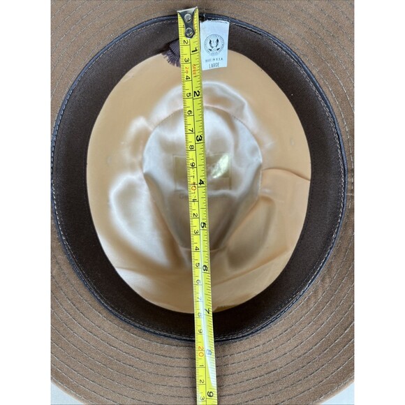 VTG 70-80s Kangol Genuine Suede Fedora Brown Hat L USA ACTWU Union WesternCowboy - Picture 12 of 12